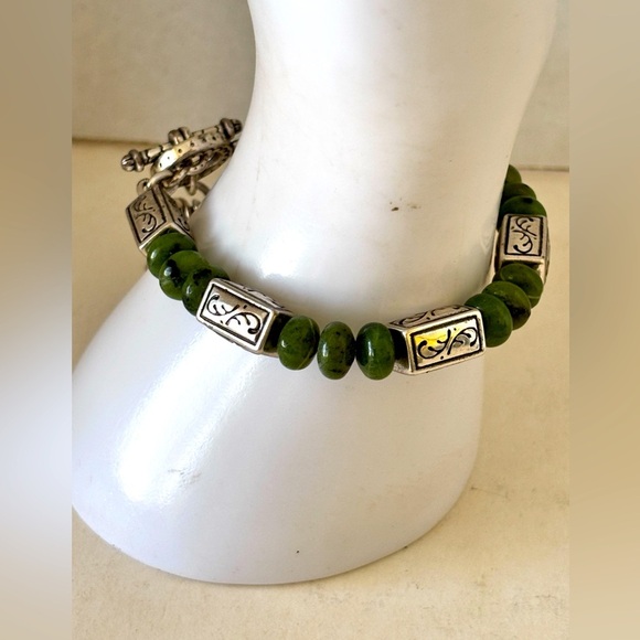 Brighton Silver & Jade Heart Bracelet.  Excellent Condition - Picture 3 of 8